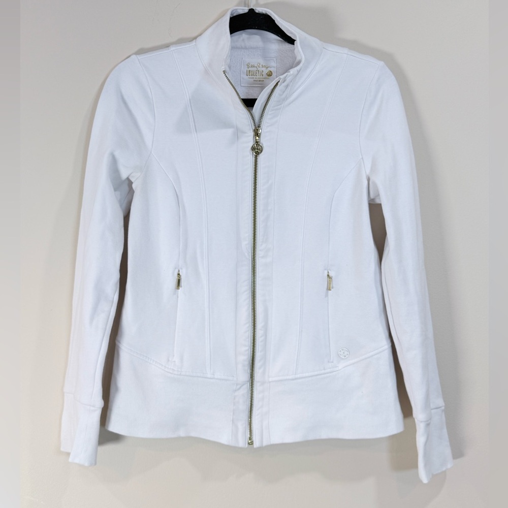 🔥Lily Pulitzer White Women's Zip-Front Jacket Size XS EC🔥